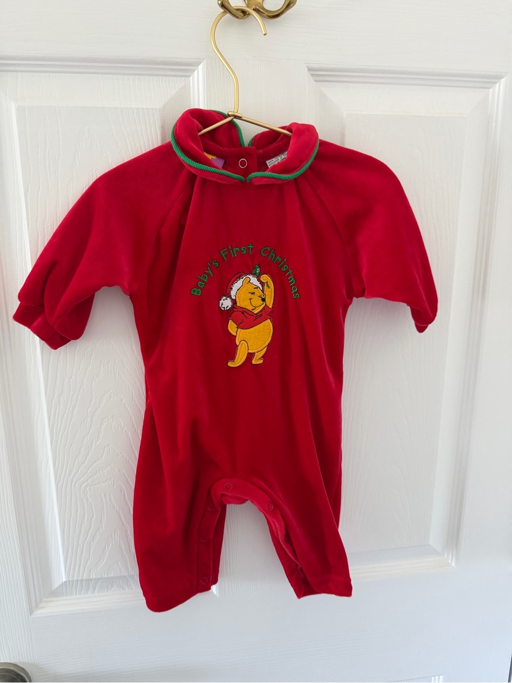 Vintage Disney Red Holiday Winnie the Pooh One-Piece